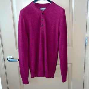 Bonobos slim fit Merino Henley Heather Scarlet size M